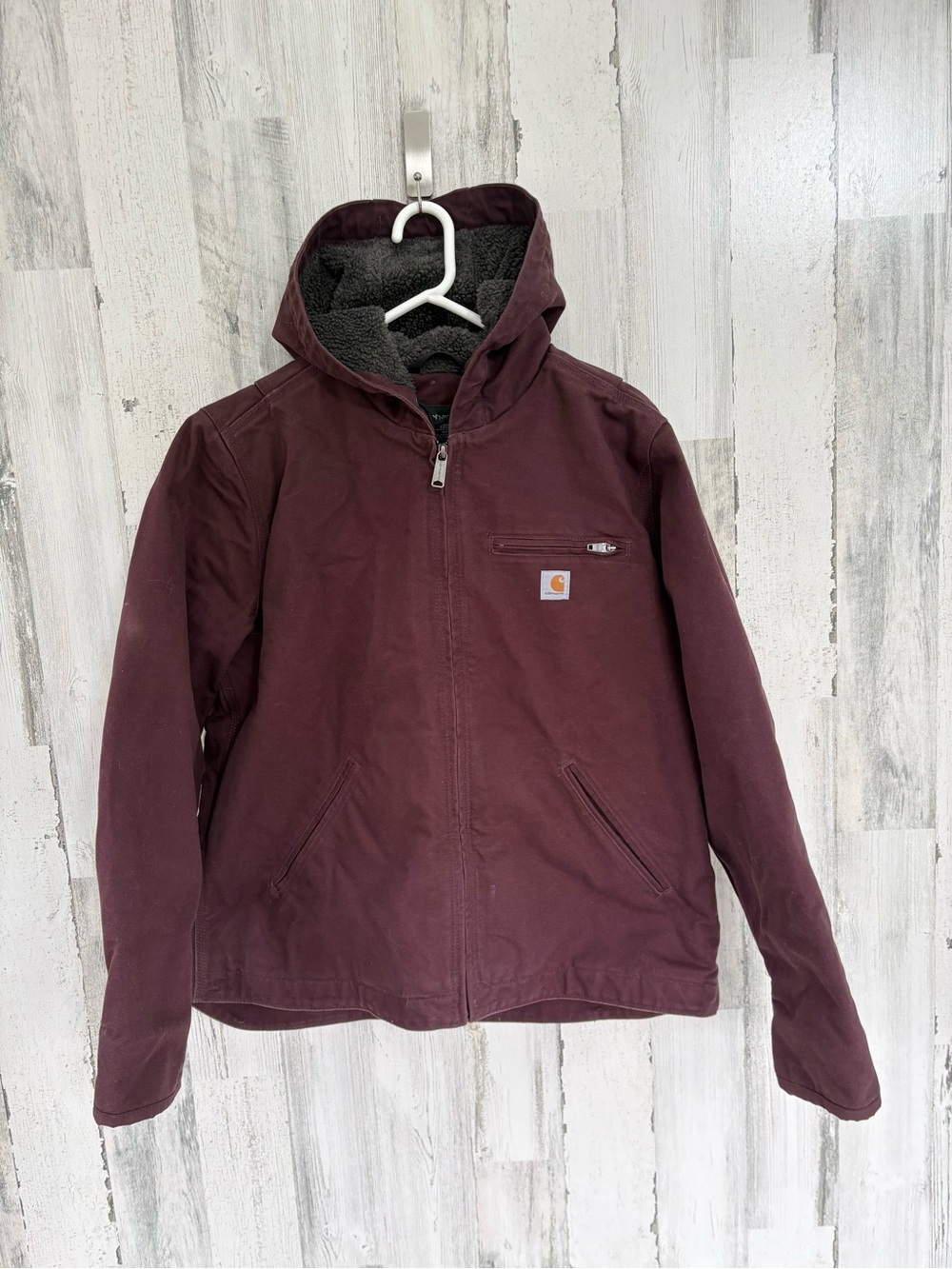 Carhartt Women’s Size Large 12-14  Sierra Washed Duck Sherpa Lined Canvas Jacket